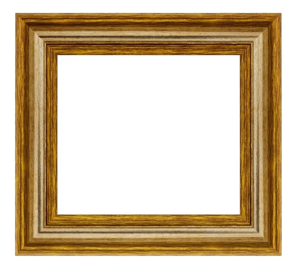 Goldener Rahmen Auf Weißem Hintergrund Isoliert — Stockfoto