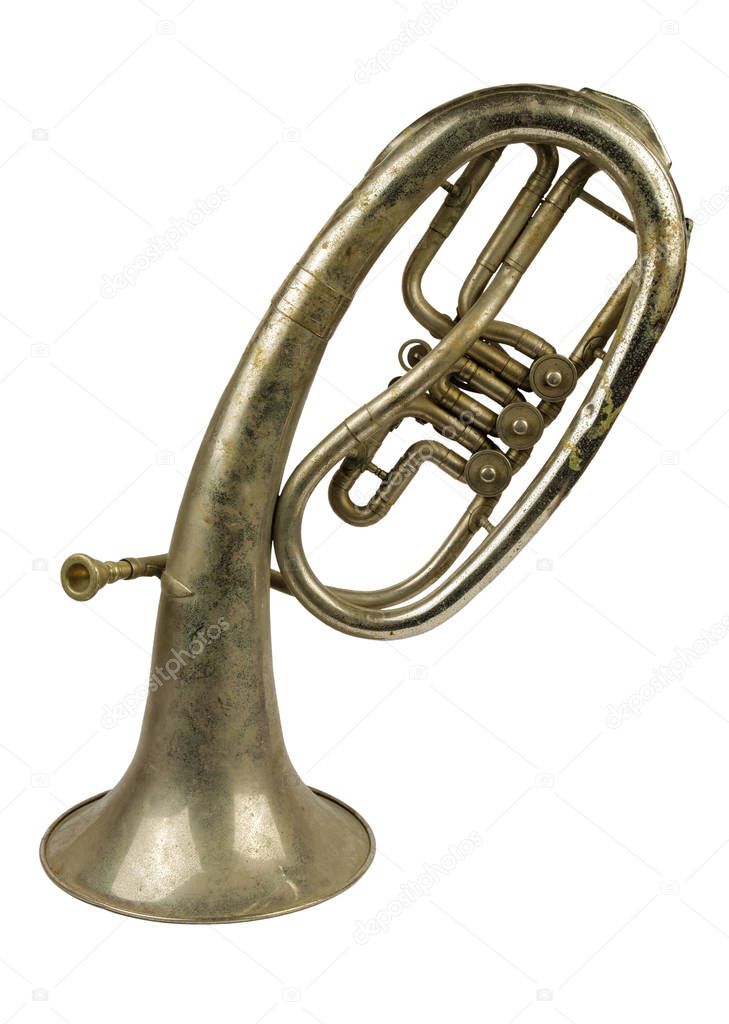 Old vintage French horn 