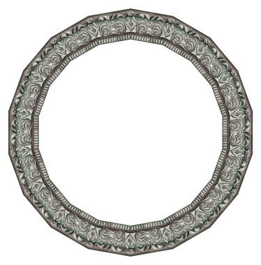 Vintage Gümüş yuvarlak çerçeve