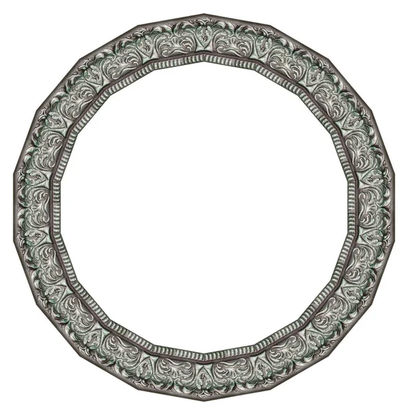 Vintage argento cornice rotonda — Foto Stock