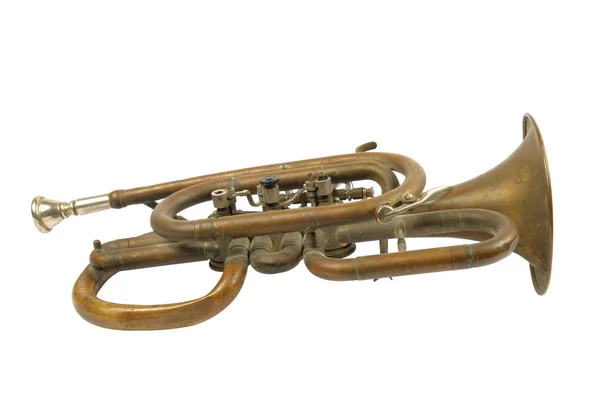 오래 된 황금 트럼펫 — 스톡 사진