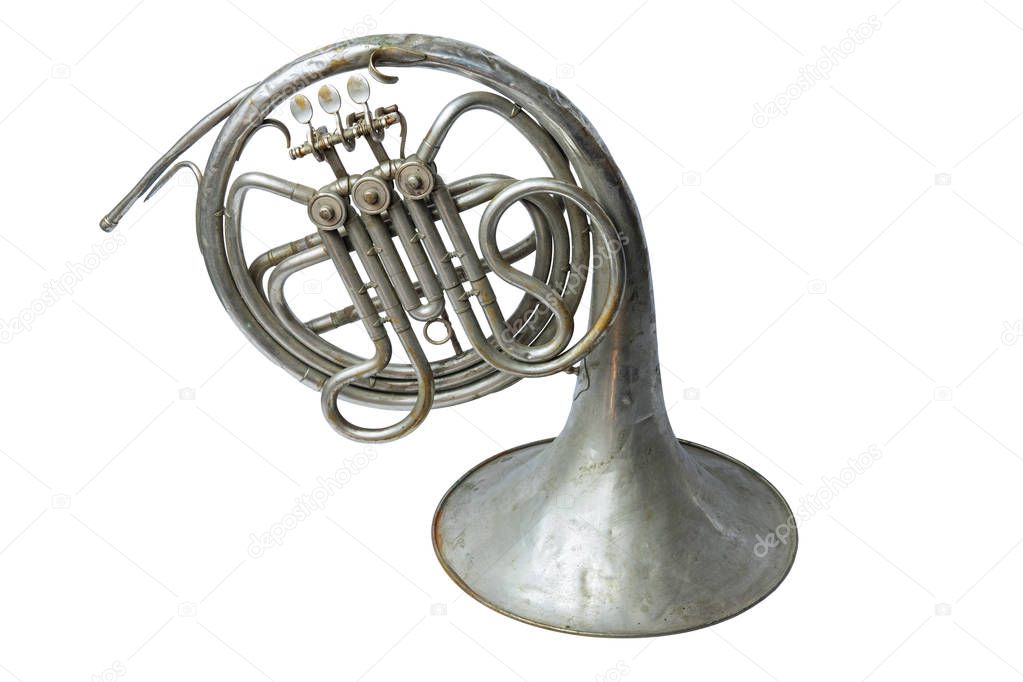 Old vintage French horn 