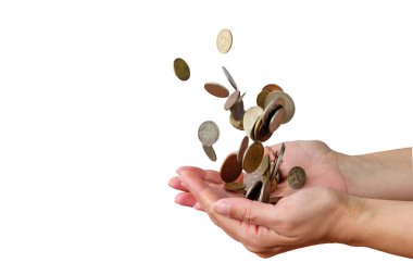 Elin avucunun içine düşen sikkeler