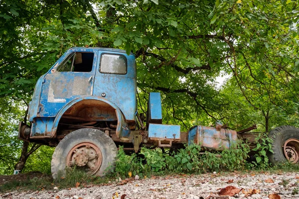 Viejo camión abandonado en el bosque — Foto de Stock