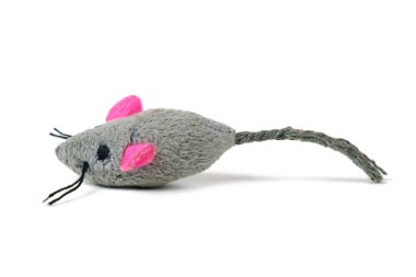 Beyaz arka plandaki oyuncak fare