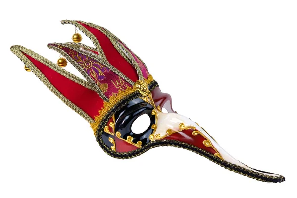 Венецианская карнавальная маска на белом фоне — стоковое фото