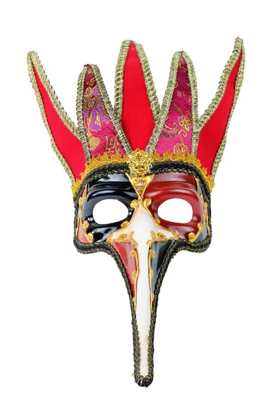 Una maschera di carnevale veneziano su sfondo bianco — Foto Stock