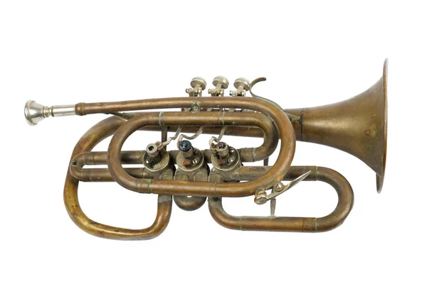 Eski altın trompet — Stok fotoğraf