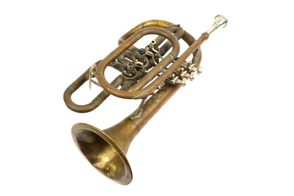 Vieja trompeta dorada — Foto de Stock