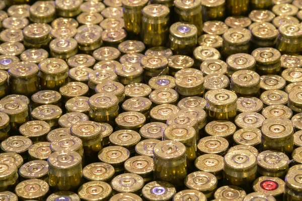 Rows of the golden color bullets — Stock Photo, Image