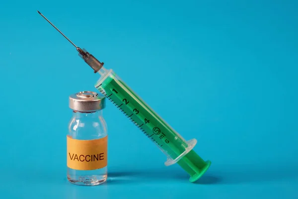 Koronavirus Covid Vakcína Lahvička Injekci Lékařskými Injekčními Lahvičkami Pro Očkování — Stock fotografie