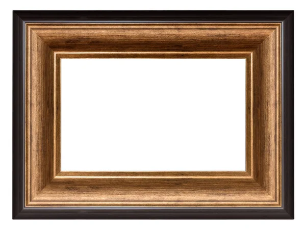 Vintage Gouden Vierkante Frame Met Donkere Rand Een Witte Achtergrond — Stockfoto