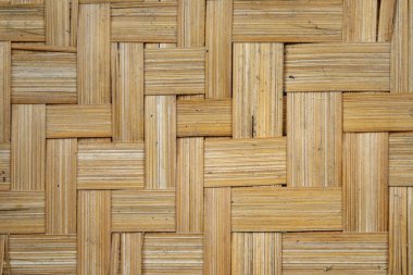 Kahverengi hasır kaplamalı arka plan. Hasır sepetin dokusu