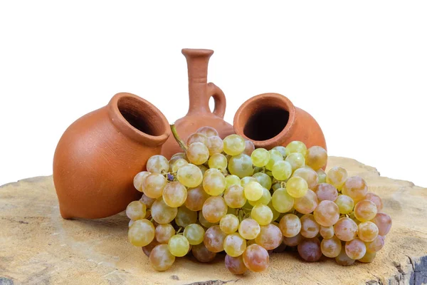 Şarap Için Geleneksel Gürcü Dekoratif Sürahileri Qvevri Veya Kvevri Ahşap — Stok fotoğraf