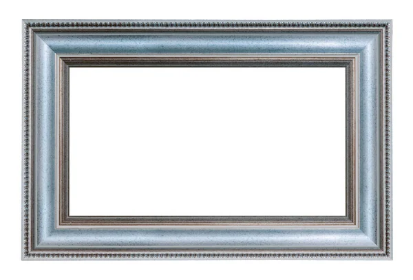 Oude Stijl Vintage Zilveren Frame Geïsoleerd Een Witte Achtergrond — Stockfoto