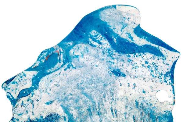 冰结构的抽象背景 在白色背景上隔离的蓝色透明冰形状 — 图库照片