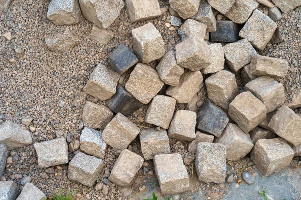 Pile Cubes Pierre Naturelle Couleur Poussiéreuse Pour Fabrication Carreaux Pavement — Photo