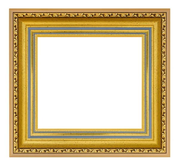 Quadro Quadrado Vintage Dourado Fundo Branco Isolado — Fotografia de Stock