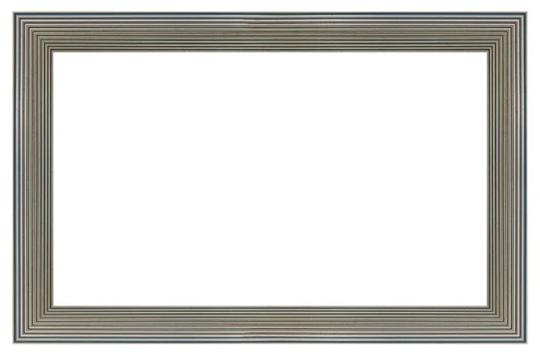 Silver Vintage Rektangel Ram Vit Bakgrund Isolerad — Stockfoto