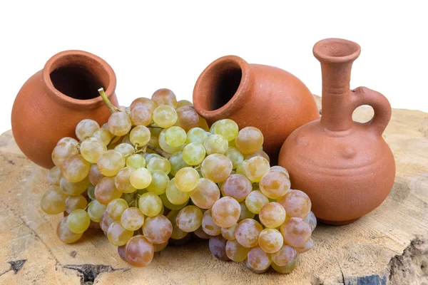 Şarap Için Geleneksel Gürcü Dekoratif Sürahileri Qvevri Veya Kvevri Ahşap — Stok fotoğraf