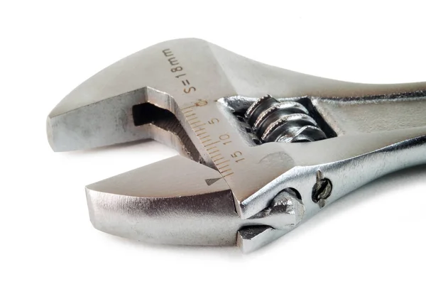 Head Adjustable Wrench Ruler White Background — Stock Photo, Image