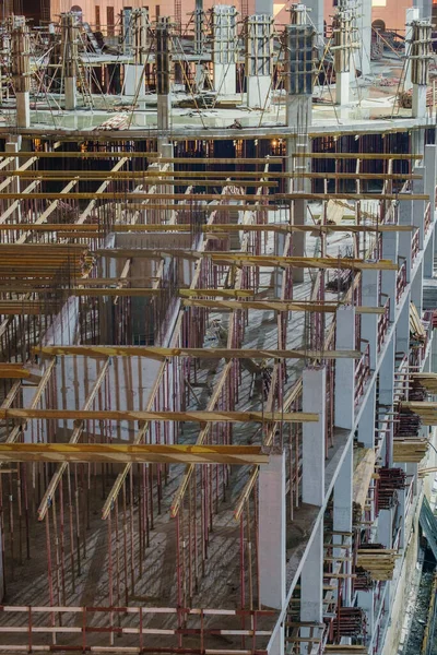 Empty Illuminated Construction Site Night — Stock Photo, Image