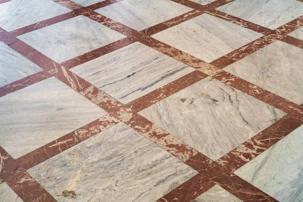 Geometric Pattern Surface Floor Red White Marble Floor Surface — Stock Photo, Image