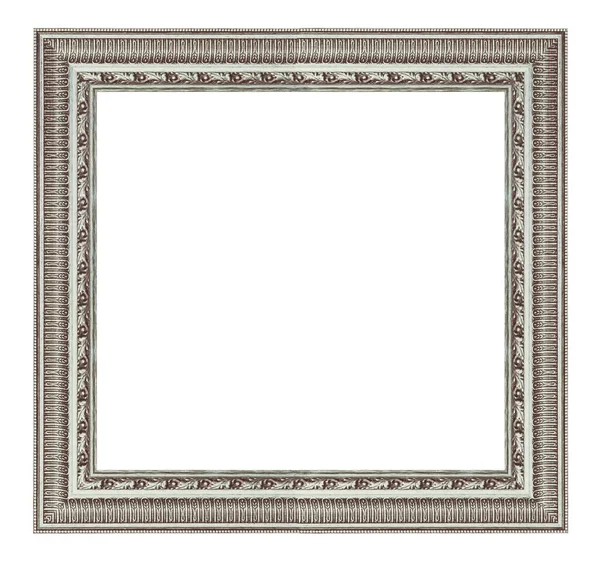 Oude Vintage Vierkante Zilveren Frame Geïsoleerd Een Witte Achtergrond — Stockfoto