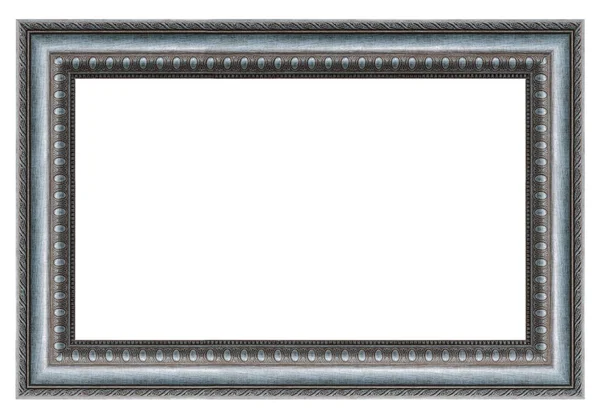 Old Vintage Silver Frame Isolated White Background — Stock Photo, Image