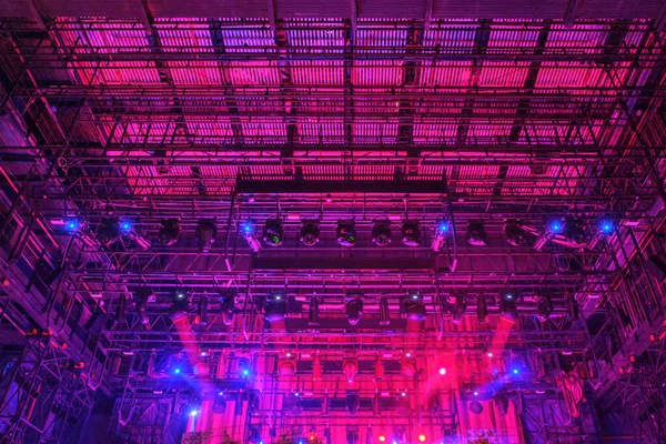 Red Blue Stage Lights Lighting Equipment Stage Theater — Stock Photo, Image