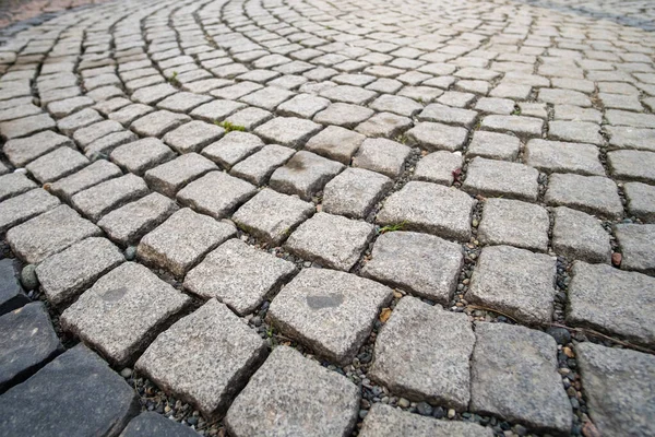 Pavimento Hecho Cubos Piedra Perspectiva Enfoque Selectivo —  Fotos de Stock