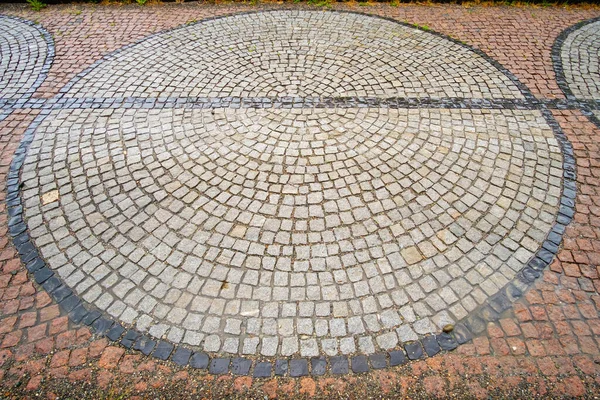 Pavimento Piedra Tradicional Perspectiva Después Lluvia Fondo Abstracto Una Forma —  Fotos de Stock