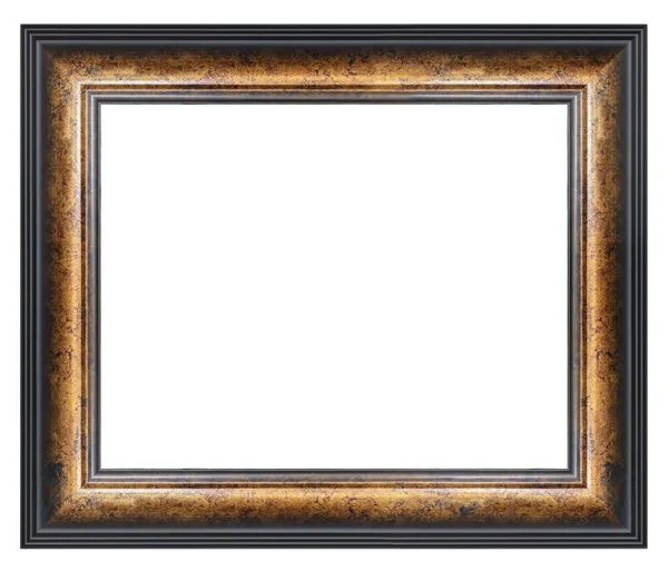 Old Vintage Golden Frame Isolated White Background — Stock Photo, Image