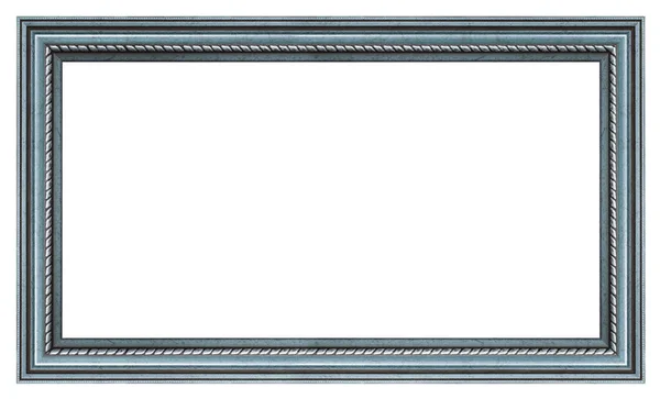 Old Vintage Silver Frame Isolated White Background — Stock Photo, Image
