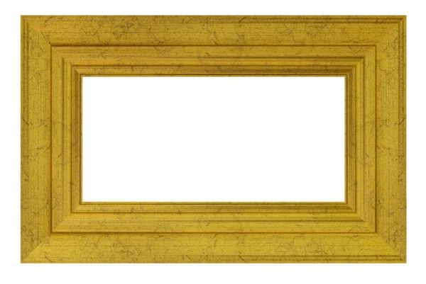 Старая Винтажная Золотая Рамка Белом Фоне — стоковое фото