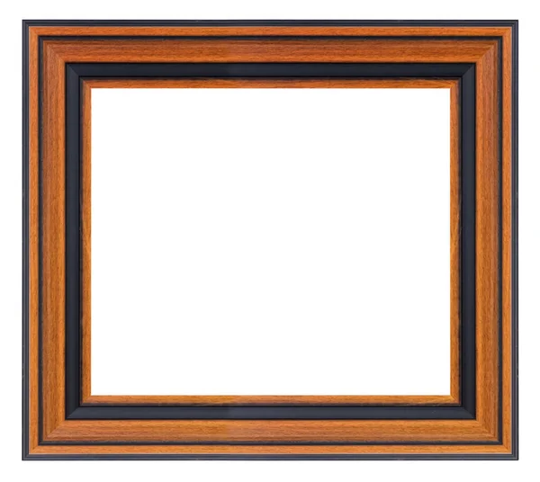 Oude Vintage Houten Bruine Frame Geïsoleerd Een Witte Achtergrond — Stockfoto