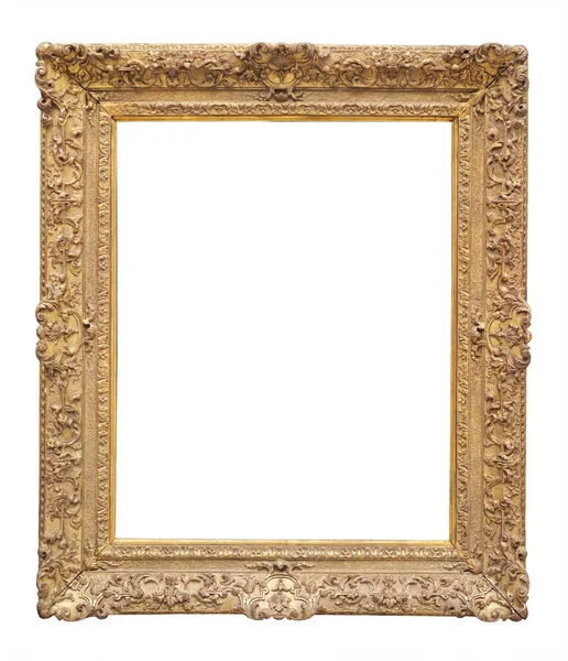 Beyaz arkaplanda izole edilmiş eski tarz altın çerçeve