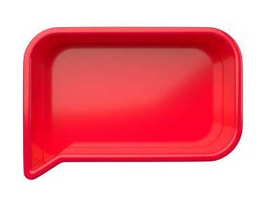 İzole edilmiş arkaplanda boş plastik konuşma baloncukları eğilimi