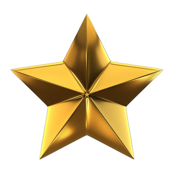 Золотая звезда на белом фоне для использования в рекламе, графическом дизайне и движении
