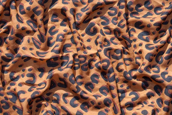 Leopard Pattern Texture Textile Silk Crumpled — Stock Photo, Image