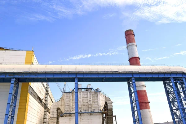 Factory Pipe Electrical Industry Territory Heat Power Station — Stock Photo, Image