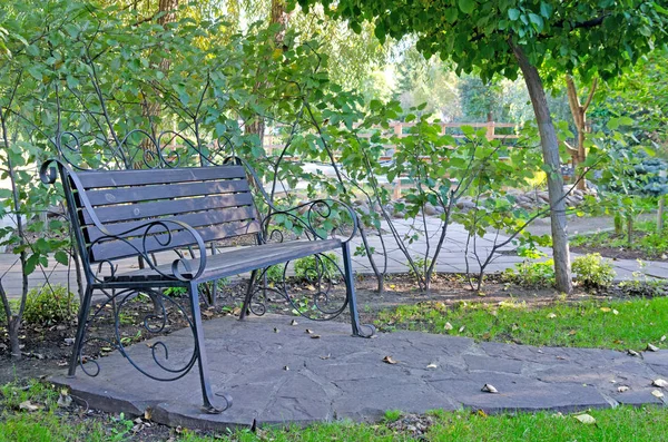 レクリエーション公園の元空木製ベンチ — ストック写真