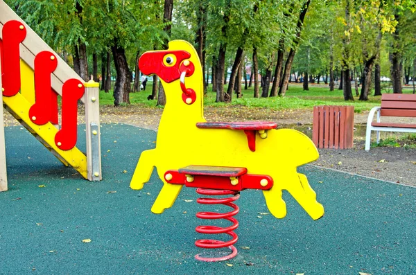 Parque Infantil Parque Público Rússia Outono — Fotografia de Stock