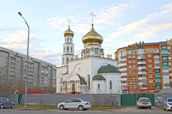 Ремонт Строительство Церкви Золотые Купола Россия — стоковое фото