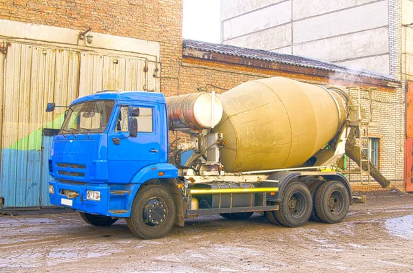 Industrial car. Concrete mixer. Russia