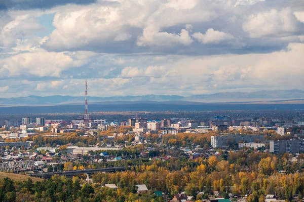 Панорамный Вид Города Высоты Птичьего Полета Абакан Лицензионные Стоковые Изображения