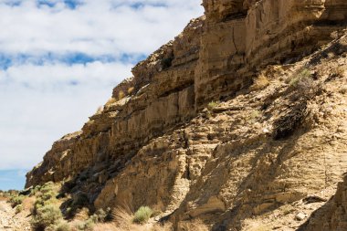Doğu Washington Palouse geniş genişlik Çöl manzaralı mavi gökyüzü ve bulutlar