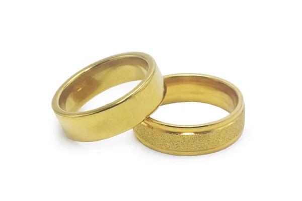 Золотое Кольцо Символа Любовь Пара Свадьба Валентинка — стоковое фото