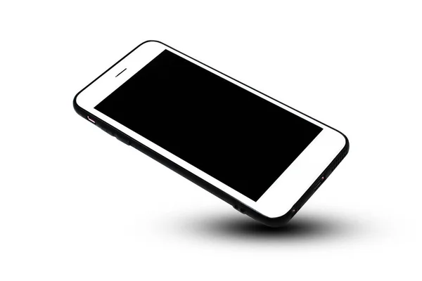 Mobilní Chytrý Telefon Bílém Pozadí Technologie Mobilní Telefon — Stock fotografie