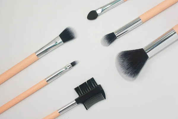 Brush Skönhet Ansikte Samling Som Bakgrund — Stockfoto